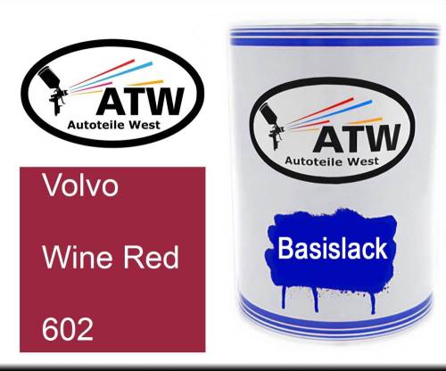 Volvo, Wine Red, 602: 500ml Lackdose, von ATW Autoteile West.